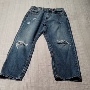 Old Navy Blue Distressed Slouchy Straight Jeans